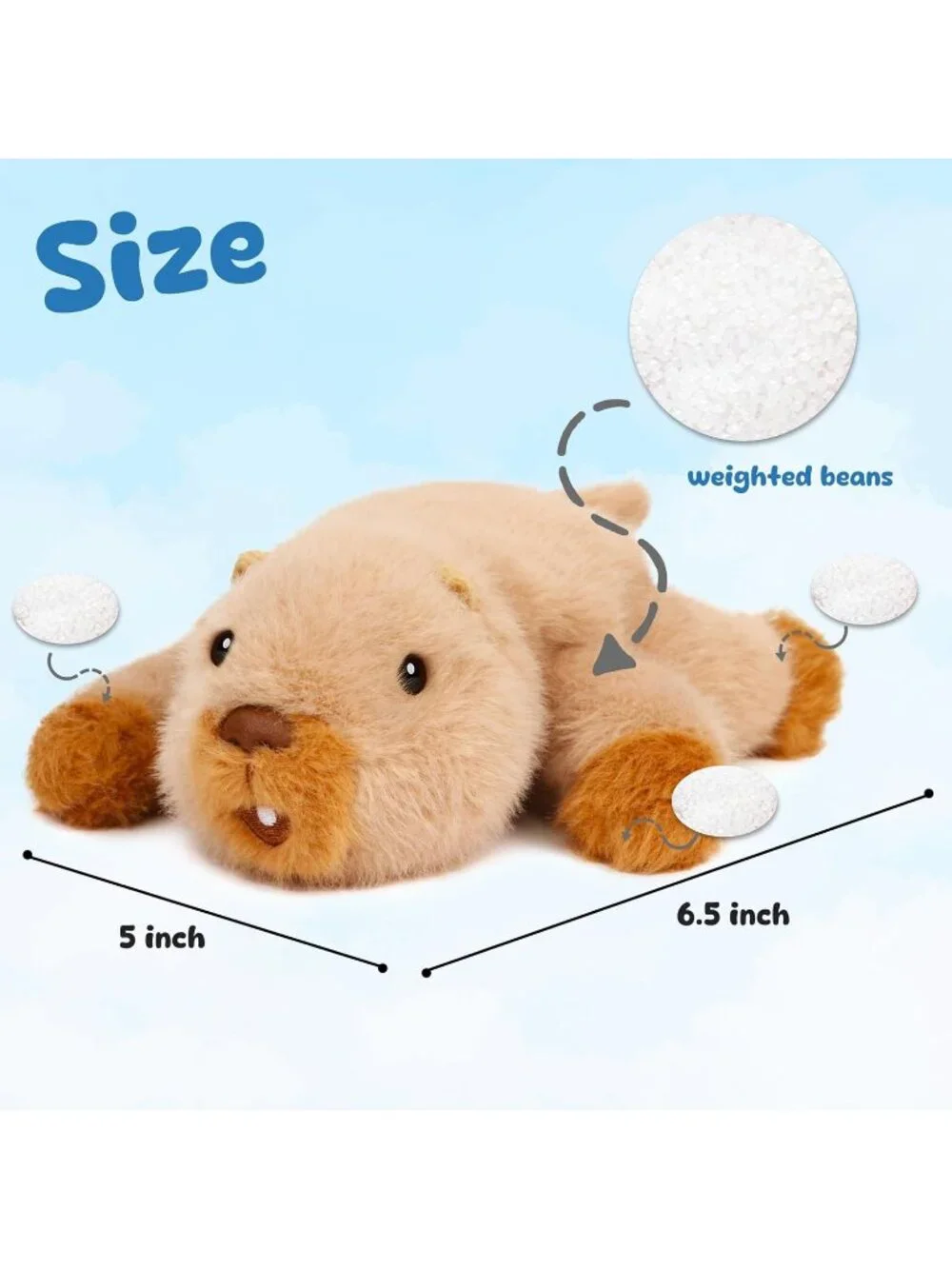 Beaver Plush Stuffed Animal Cute Soft Pocket Size Toy Gift for Kids Girls